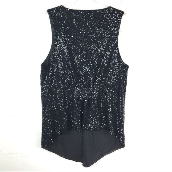 Cato Dark Gray Sequin Sleeveless Cardigan Vest Small - Picture 6 of 7